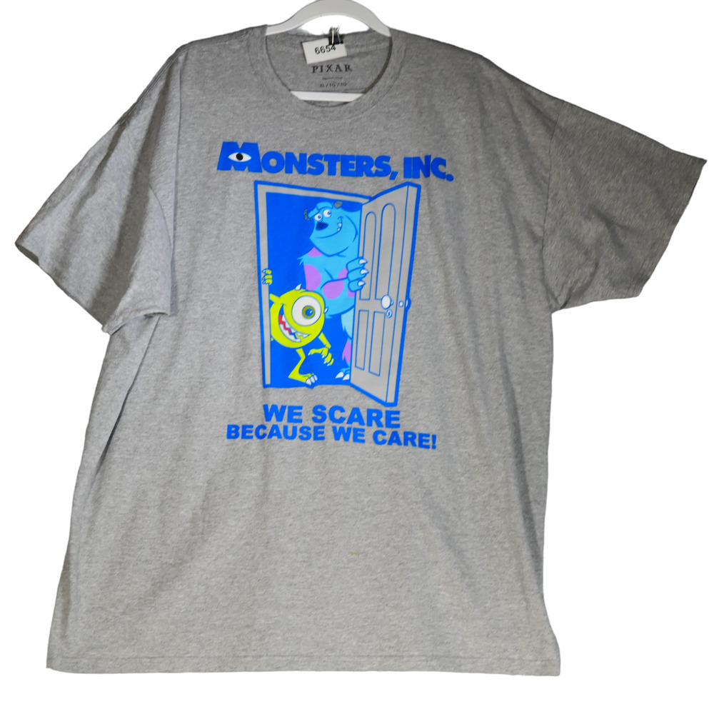 Disney Pixar Monsters Inc Y2K Graphic Tee Men XL We Scare Halloween Street Style